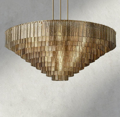 Siraue Smoke Glass Round Chandelier 41", 52", 65" - Zelno Lighting