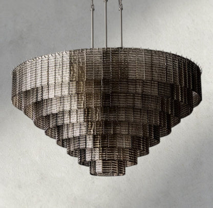 Siraue Smoke Glass Round Chandelier 41", 52", 65" - Zelno Lighting