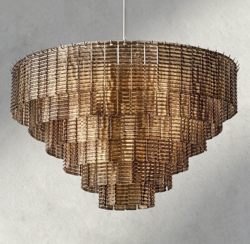 Siraue Smoke Glass Round Chandelier 41", 52", 65" - Zelno Lighting