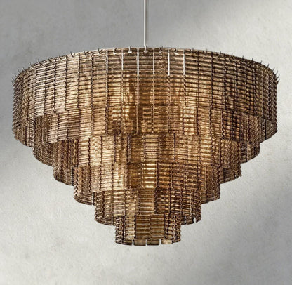Siraue Smoke Glass Round Chandelier 41", 52", 65" - Zelno Lighting