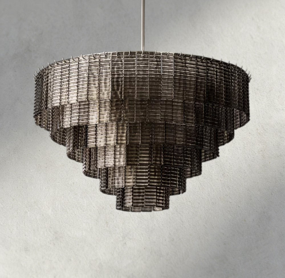 Siraue Smoke Glass Round Chandelier 41", 52", 65" - Zelno Lighting