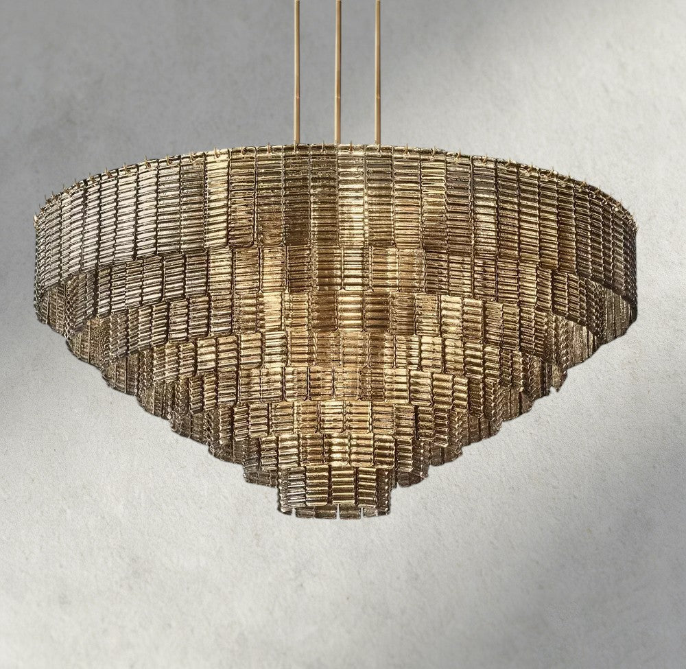 Siraue Smoke Glass Round Chandelier 41", 52", 65" - Zelno Lighting
