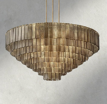 Siraue Smoke Glass Round Chandelier 41", 52", 65" - Zelno Lighting