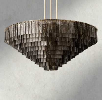 Siraue Smoke Glass Round Chandelier 41", 52", 65" - Zelno Lighting
