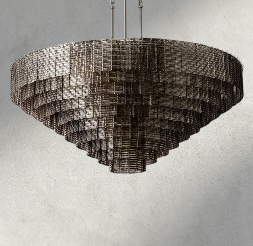 Siraue Smoke Glass Round Chandelier 41", 52", 65" - Zelno Lighting