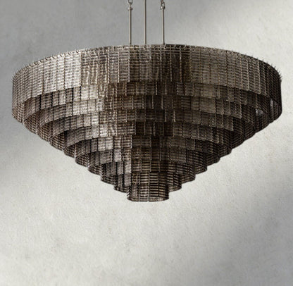 Siraue Smoke Glass Round Chandelier 41", 52", 65" - Zelno Lighting