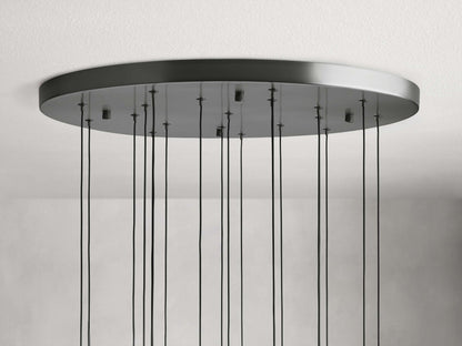 Soltaire Modern 17'' 24'' 36'' 58'' Round Chandelier Lighting - Zelno Lighting