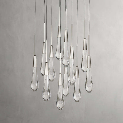 Soltaire Modern 17'' 24'' 36'' 58'' Round Chandelier Lighting - Zelno Lighting