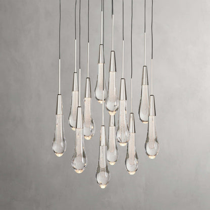 Soltaire Modern 17'' 24'' 36'' 58'' Round Chandelier Lighting - Zelno Lighting