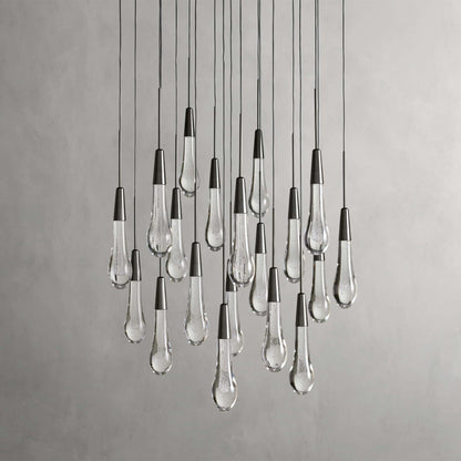 Soltaire Modern 17'' 24'' 36'' 58'' Round Chandelier Lighting - Zelno Lighting
