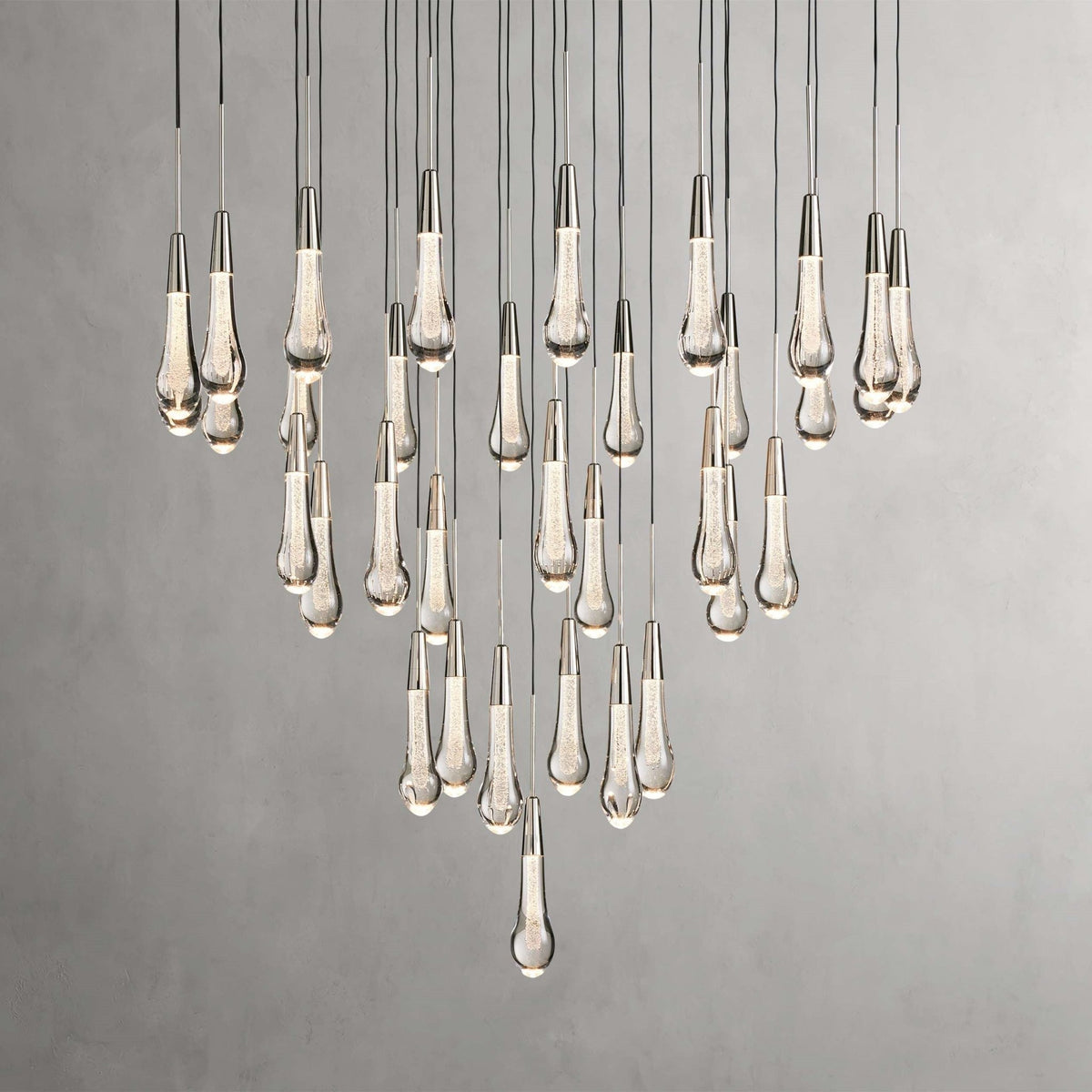 Soltaire Modern 17'' 24'' 36'' 58'' Round Chandelier Lighting - Zelno Lighting