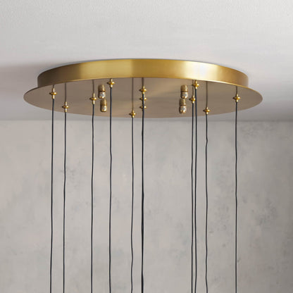 Soltaire Modern 17'' 24'' 36'' 58'' Round Chandelier Lighting - Zelno Lighting
