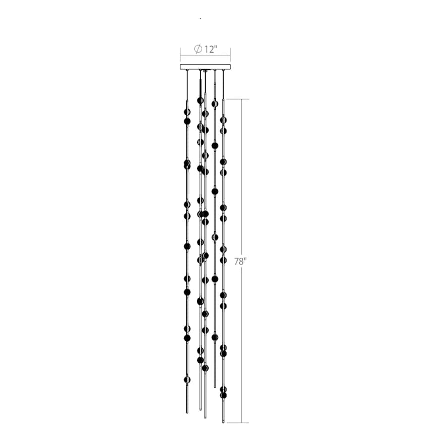 Sonne Constellation 12" Wide 55 - Light LED Chandelier Satin Brass - Zelno Lighting