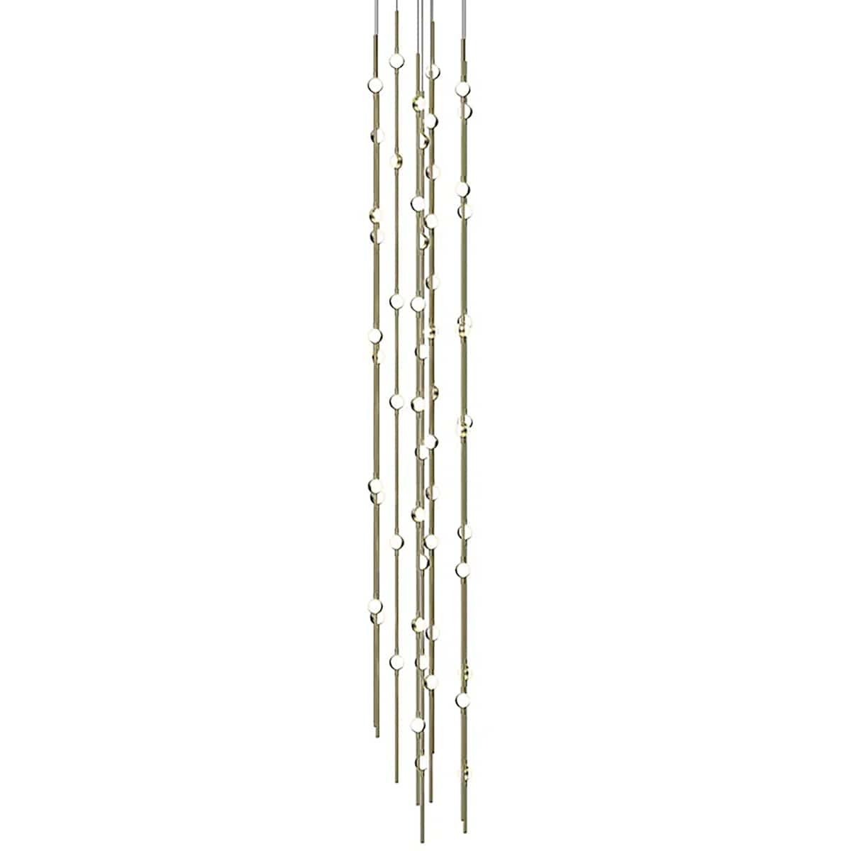 Sonne Constellation 12" Wide 55 - Light LED Chandelier Satin Brass - Zelno Lighting