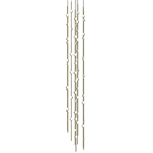 Sonne Constellation 12" Wide 55 - Light LED Chandelier Satin Brass - Zelno Lighting