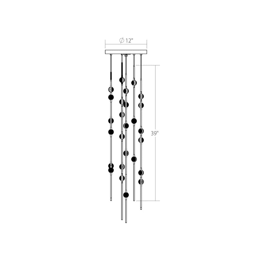 Sonne Constellation 12" Wide Beaded Chandelier 26 Light 2700K - Zelno Lighting