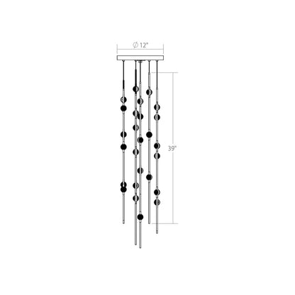 Sonne Constellation 12" Wide Beaded Chandelier 26 Light 2700K - Zelno Lighting