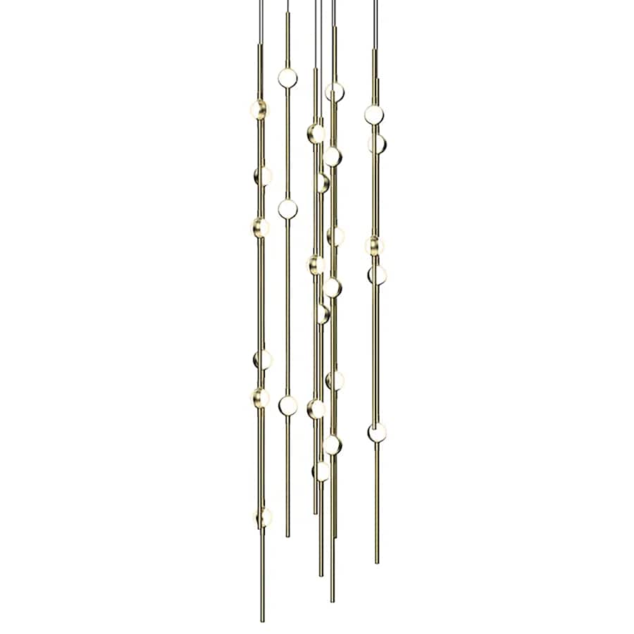 Sonne Constellation 12" Wide Chandelier 26 Light Satin Brass - Zelno Lighting