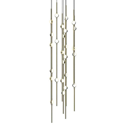 Sonne Constellation 12" Wide Chandelier 26 Light Satin Brass - Zelno Lighting