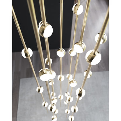 Sonne Constellation 12" Wide Chandelier 26 Light Satin Brass - Zelno Lighting