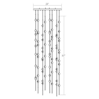 Sonne Constellation 24" Wide Integrated LED Chandelier Satin Brass - Zelno Lighting