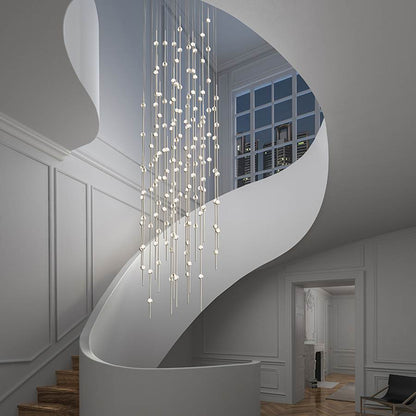 Sonne Constellation 25in Wide Modern LED Chandelier Satin Brass - Zelno Lighting