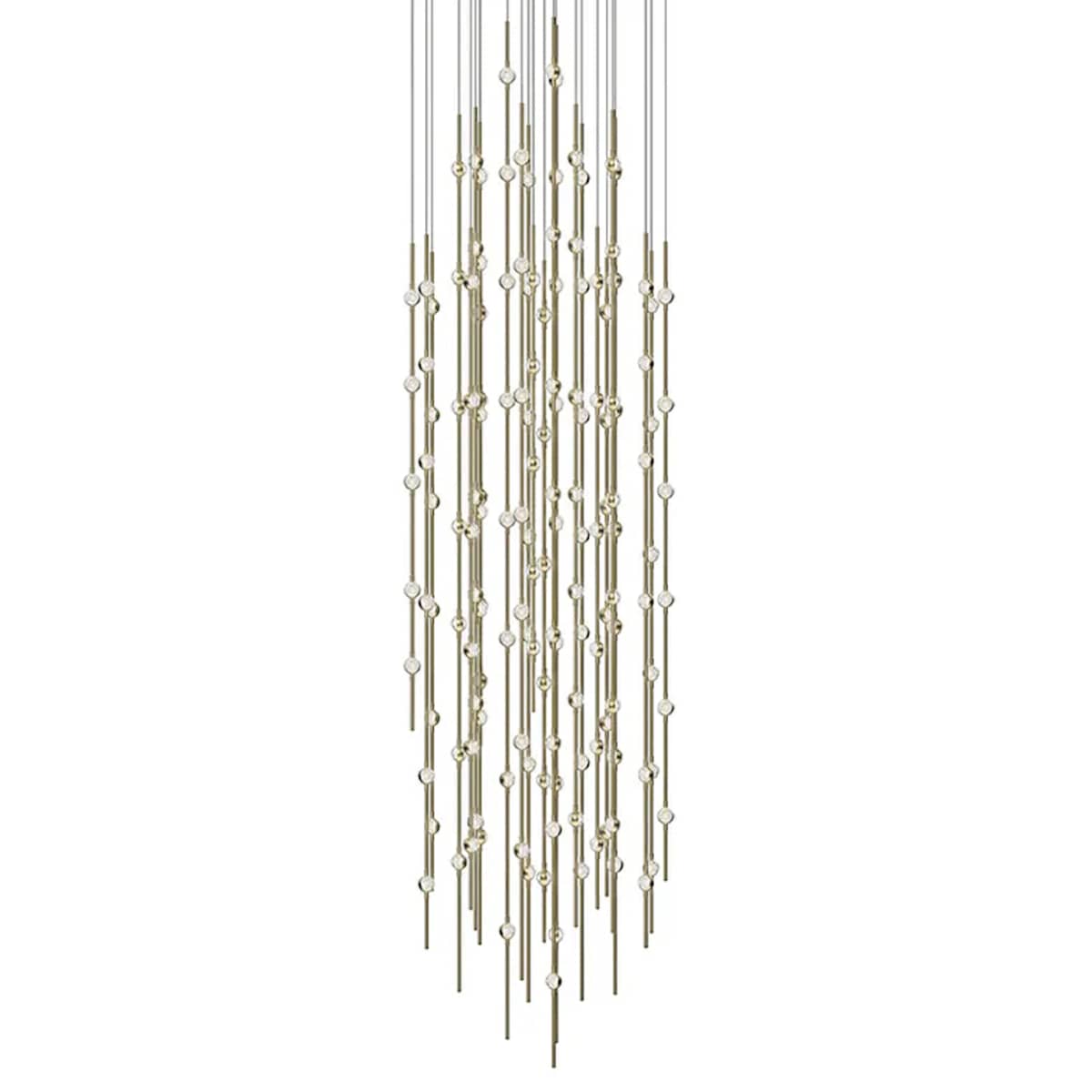 Sonne Constellation 25in Wide Modern LED Chandelier Satin Brass - Zelno Lighting