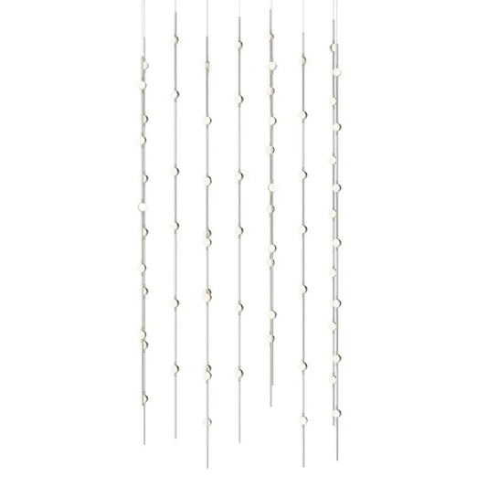 Sonne Constellation 36in Wide Beaded LED Chandelier Satin Nickel - Zelno Lighting