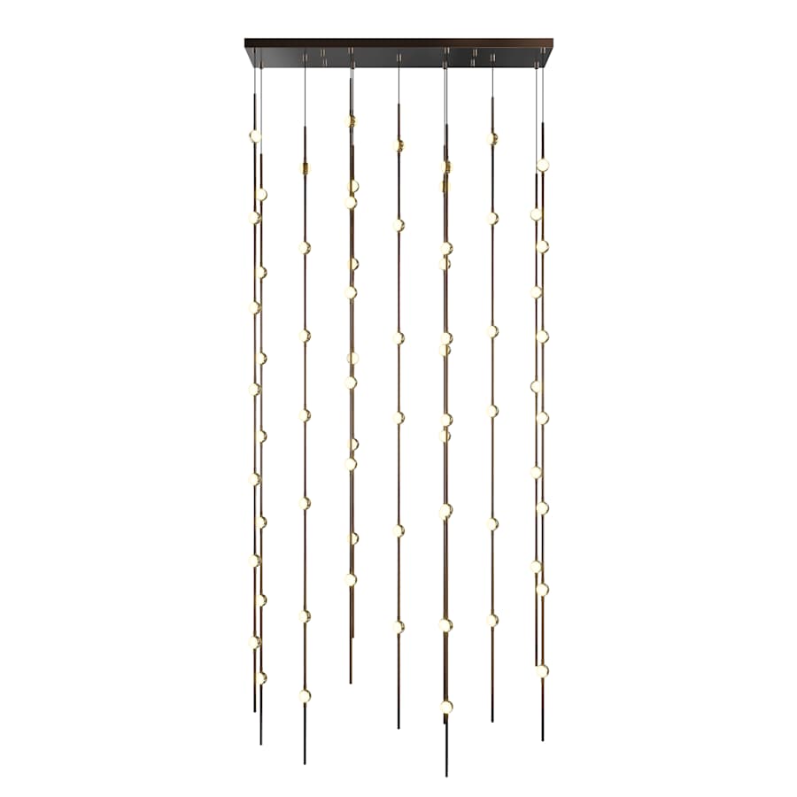 Sonne Constellation 36in Wide Beaded LED Chandelier Satin Nickel - Zelno Lighting