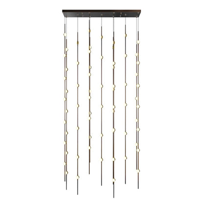 Sonne Constellation 36in Wide Beaded LED Chandelier Satin Nickel - Zelno Lighting