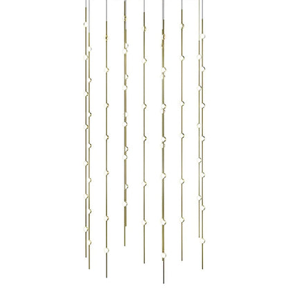 Sonne Constellation 36in Wide Linear Chandelier Satin Brass - Zelno Lighting
