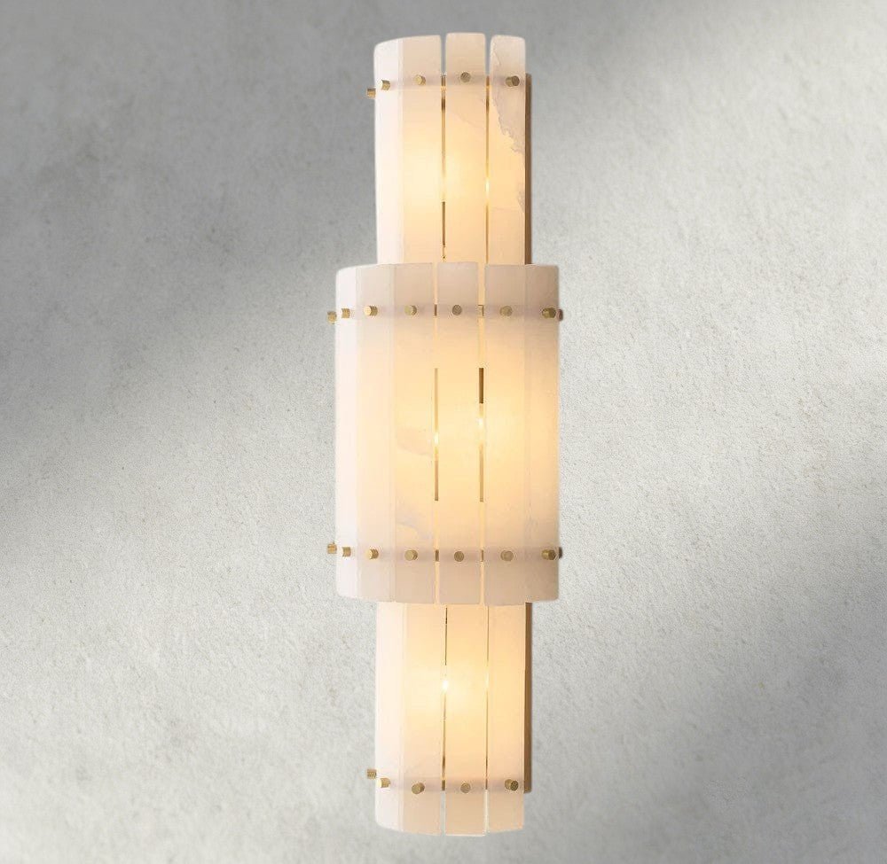 Sun Marco Alabaster Grand Round Sconce - Zelno Lighting
