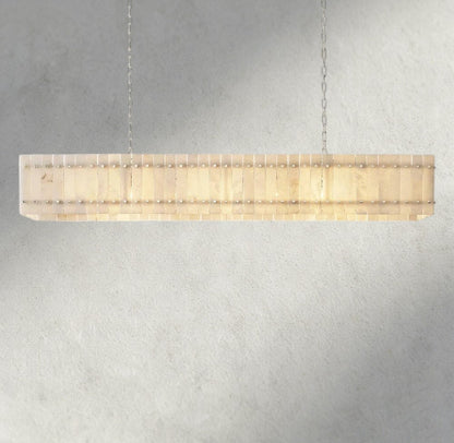 Sun Marco Alabaster Linear Chandelier 54", 72" - Zelno Lighting