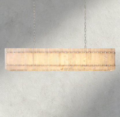 Sun Marco Alabaster Linear Chandelier 54", 72" - Zelno Lighting