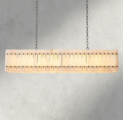 Sun Marco Alabaster Linear Chandelier 54", 72" - Zelno Lighting