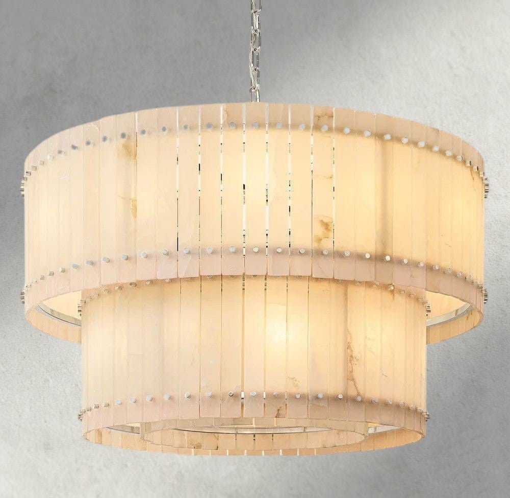 Sun Marco Alabaster Round Tiered Chandelier 22", 37", 48", 60" - Zelno Lighting