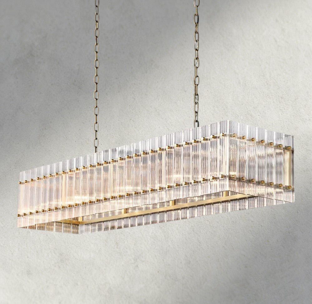 Sun Marco Rectangular Chandelier 54", 72" - Zelno Lighting