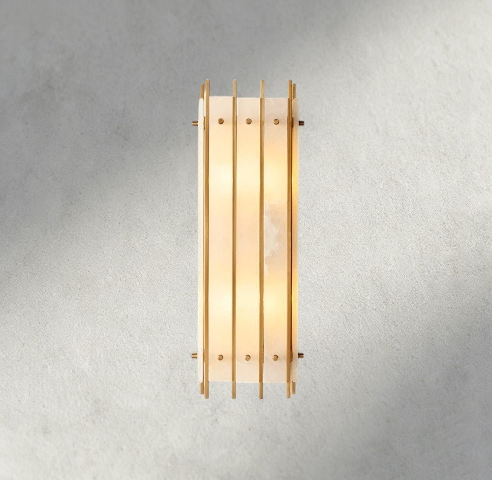 Sun Merca Alabaster Grand Rectangular Sconce - Zelno Lighting