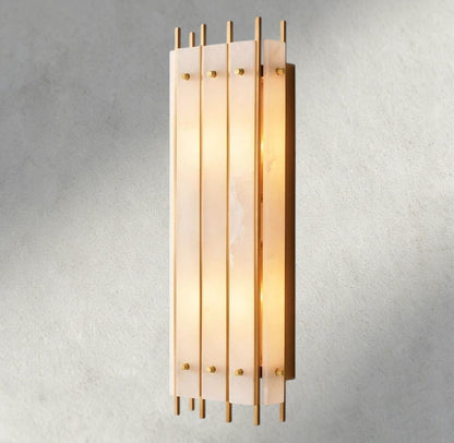 Sun Merca Alabaster Grand Rectangular Sconce - Zelno Lighting