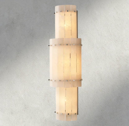 Sun Merca Alabaster Grand Round Sconce - Zelno Lighting