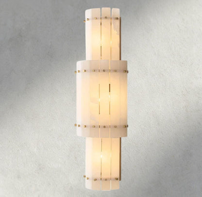 Sun Merca Alabaster Grand Round Sconce - Zelno Lighting