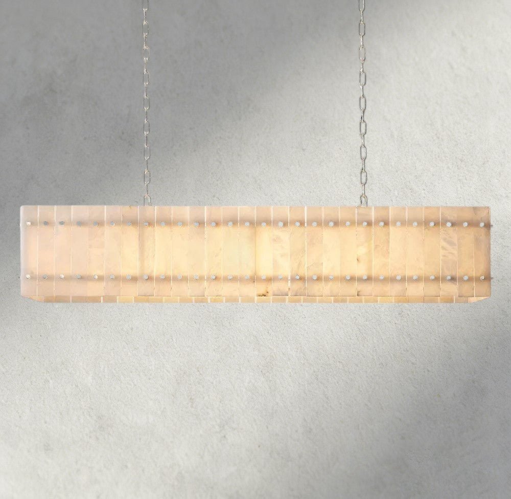 Sun Merca Alabaster Linear Chandelier 54", 72" - Zelno Lighting