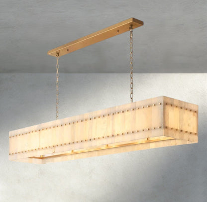 Sun Merca Alabaster Linear Chandelier 54", 72" - Zelno Lighting