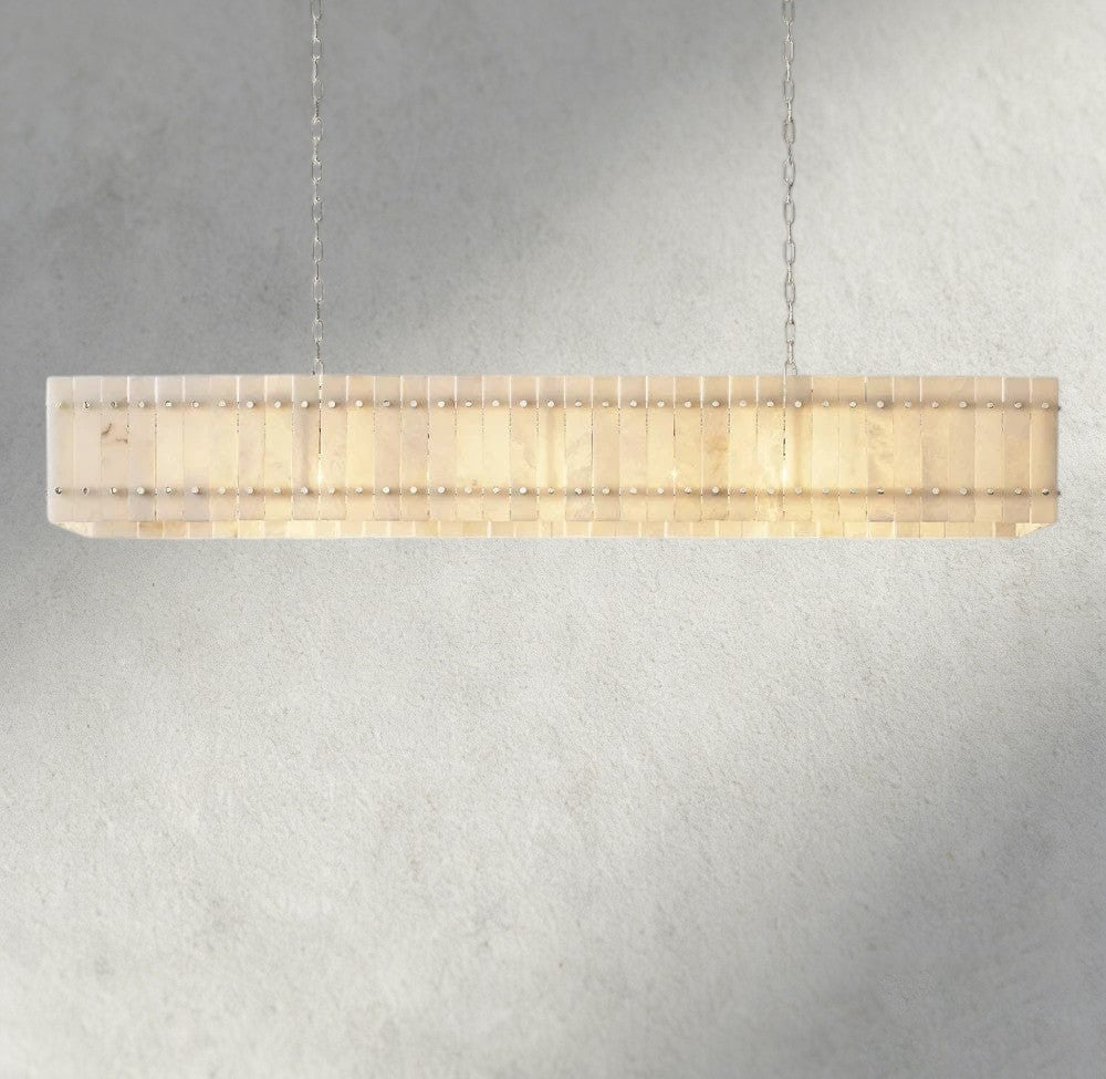 Sun Merca Alabaster Linear Chandelier 54", 72" - Zelno Lighting