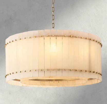 Sun Merca Alabaster Round Chandelier 22", 37", 48", 60" - Zelno Lighting