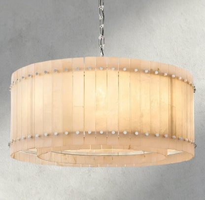 Sun Merca Alabaster Round Chandelier 22", 37", 48", 60" - Zelno Lighting