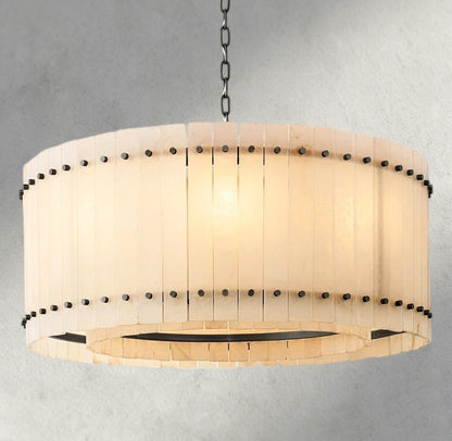 Sun Merca Alabaster Round Chandelier 22", 37", 48", 60" - Zelno Lighting