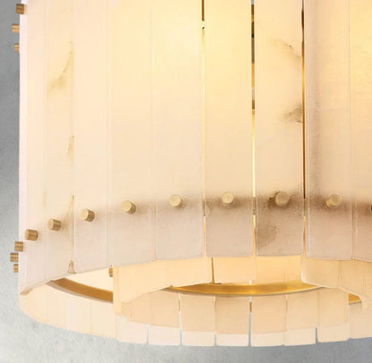 Sun Merca Alabaster Round Chandelier 22", 37", 48", 60" - Zelno Lighting