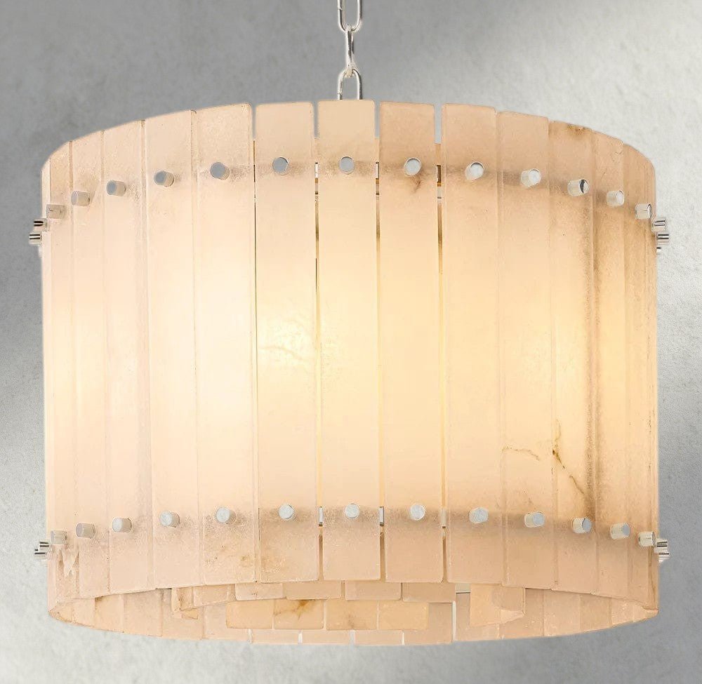 Sun Merca Alabaster Round Chandelier 22", 37", 48", 60" - Zelno Lighting