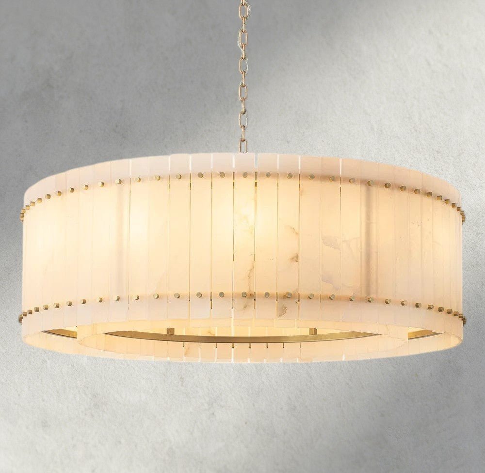 Sun Merca Alabaster Round Chandelier 22", 37", 48", 60" - Zelno Lighting